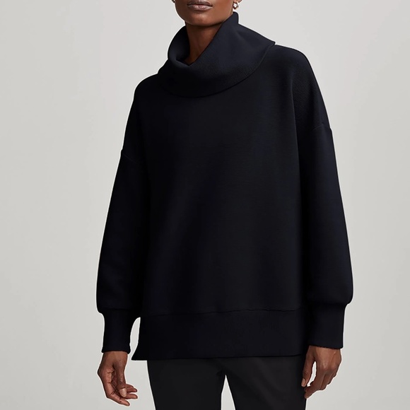Varley Women's Black Milton Cowl-Neck Pullover Sweatshirt Sweater Size Small - Picture 1 of 13